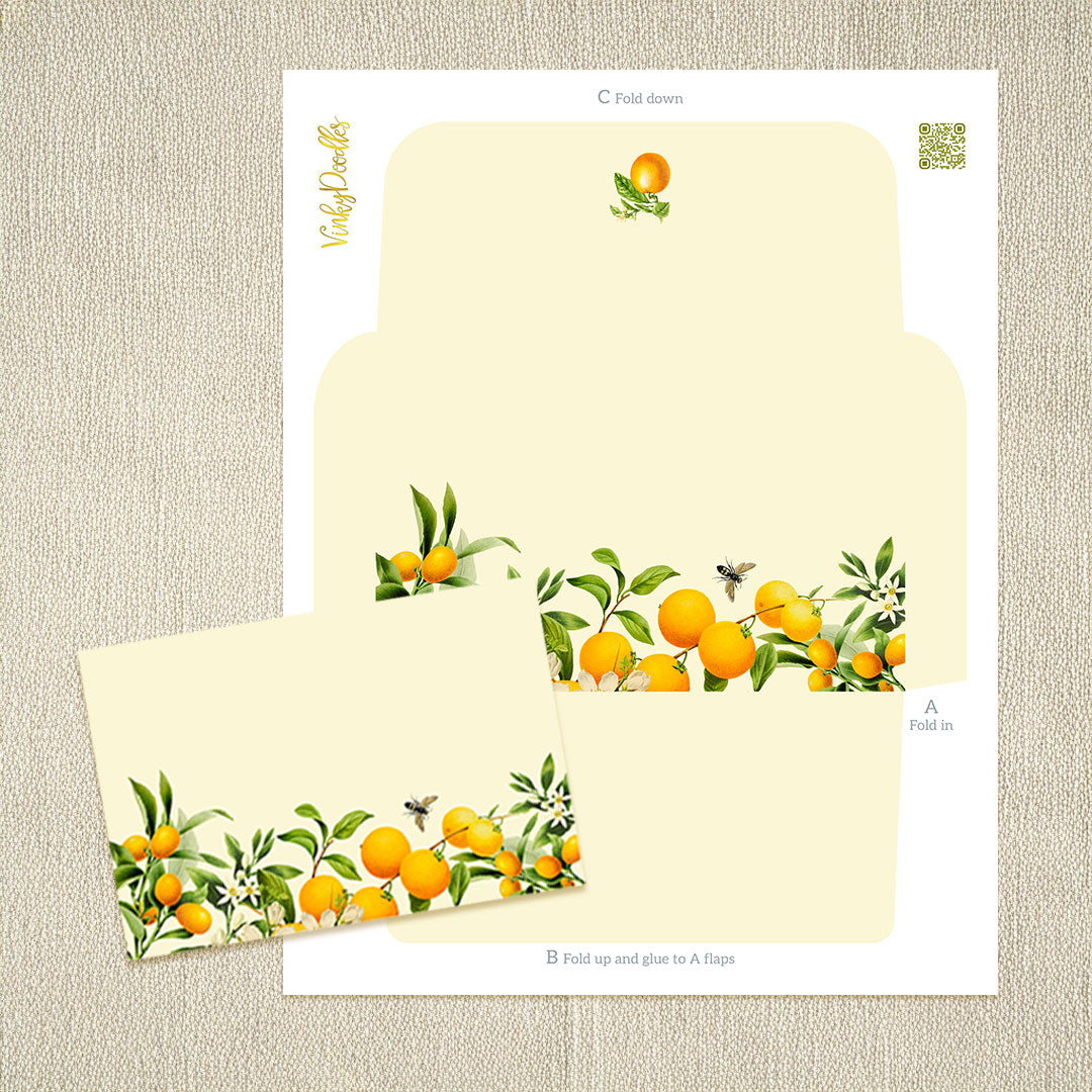 Vintage Orange Printable Stationery Set