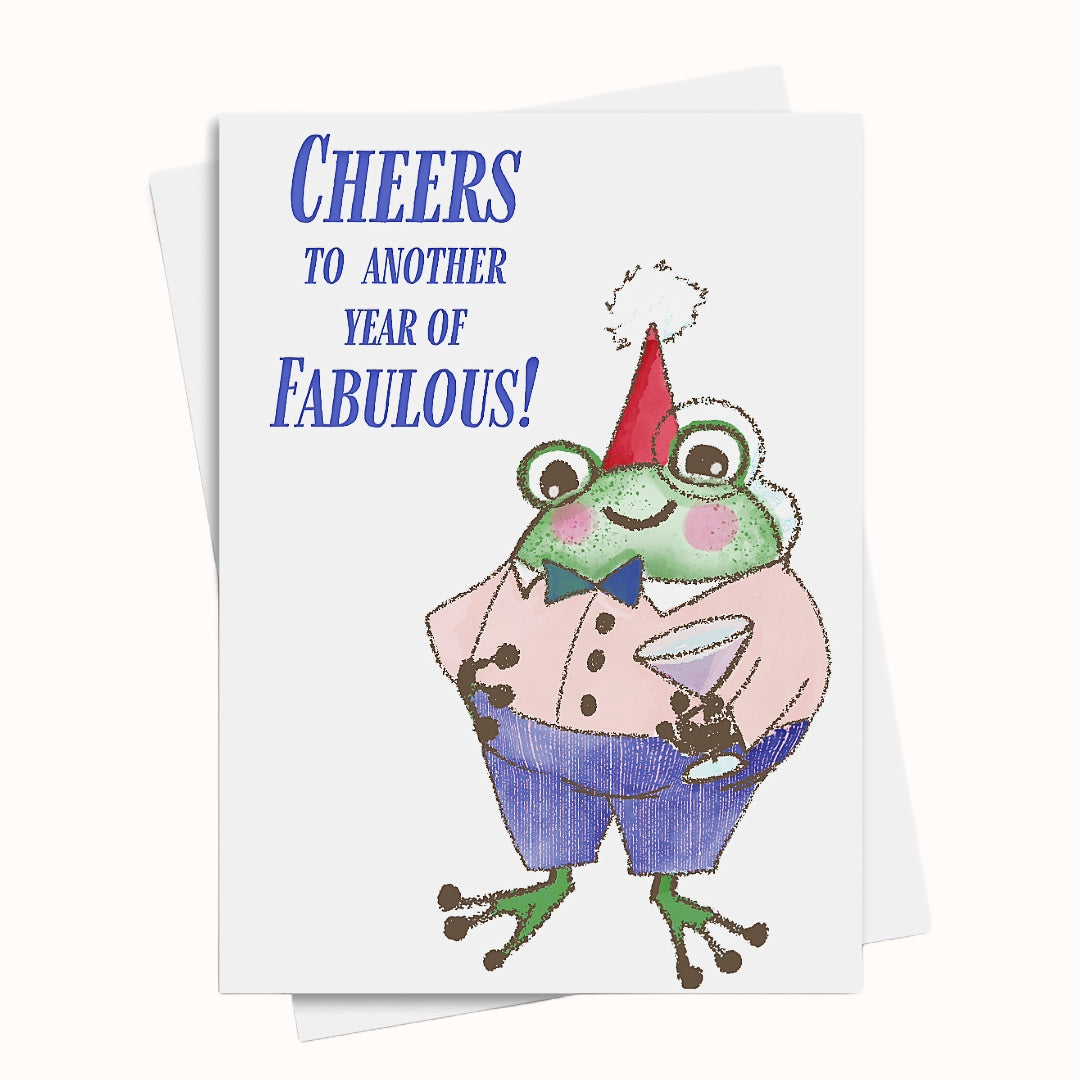 Fabulous Frog Birthday Greeting Card Printable