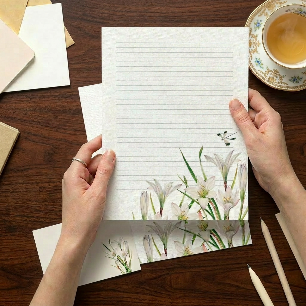 Vintage Lilies Printable Stationery Set