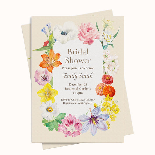 Vintage Floral Collage Bridal Shower Invitation
