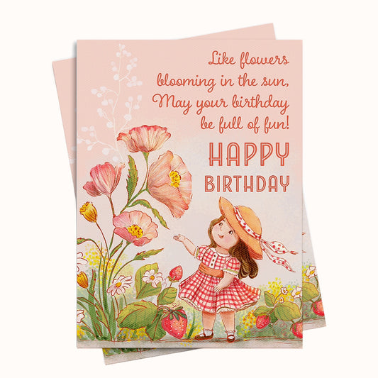 Sunny Garden Birthday Greeting Card Printable
