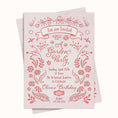 Load image into Gallery viewer, Invitation card for a garden party with floral designs on a white background
