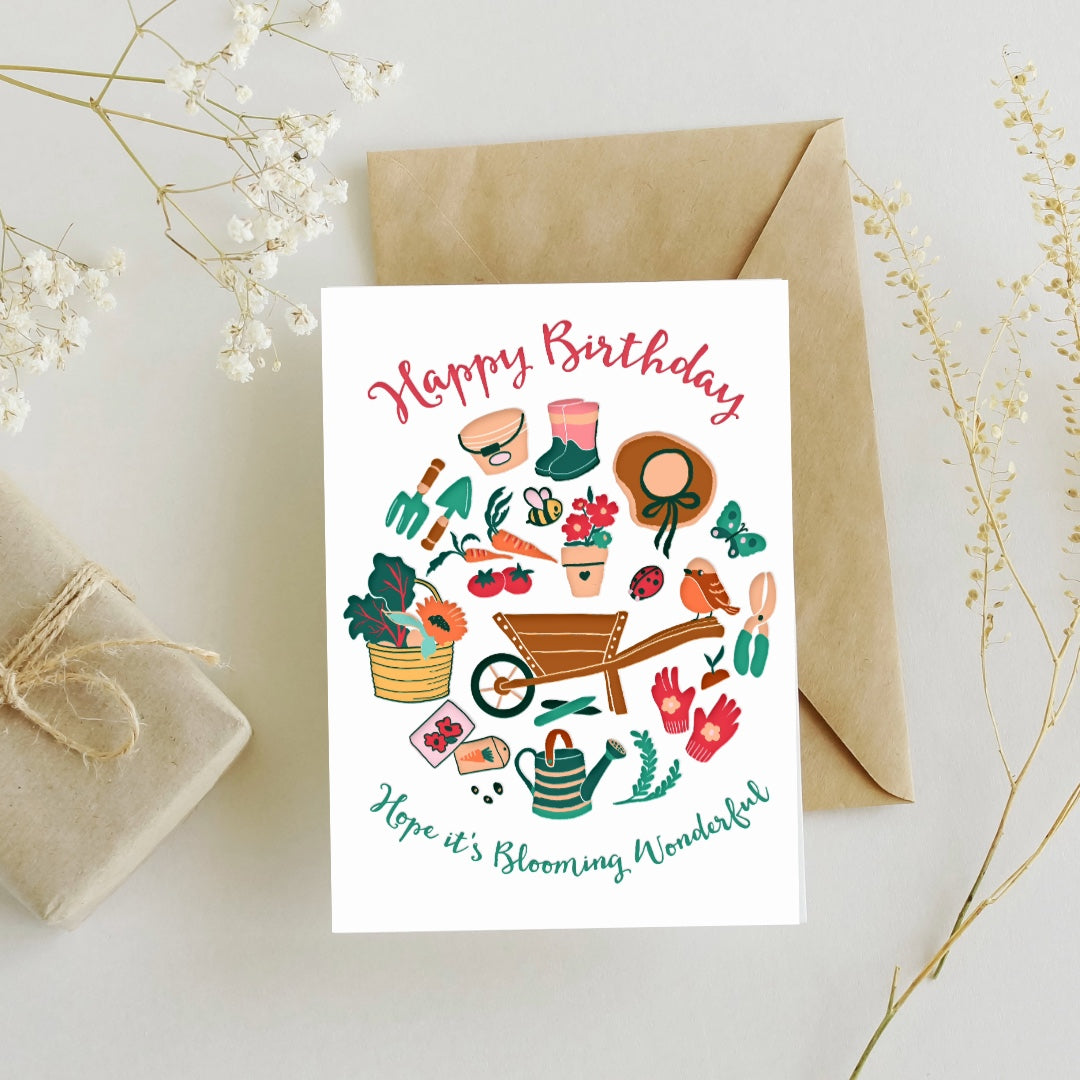 Gardener Tools Birthday Greeting Card Printable