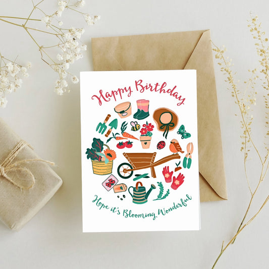 Gardener Tools Birthday Greeting Card Printable