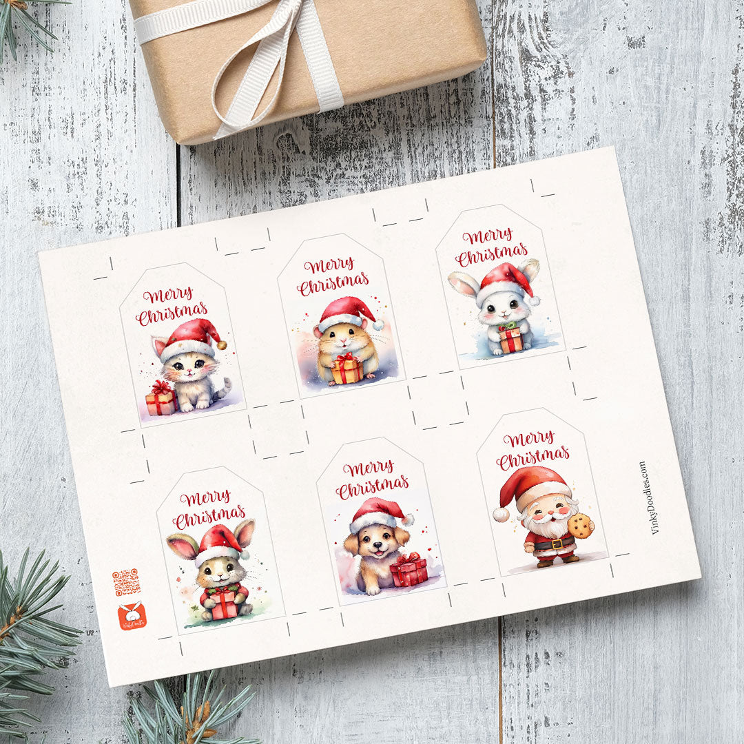 Cute Animals Christmas Gift Tags