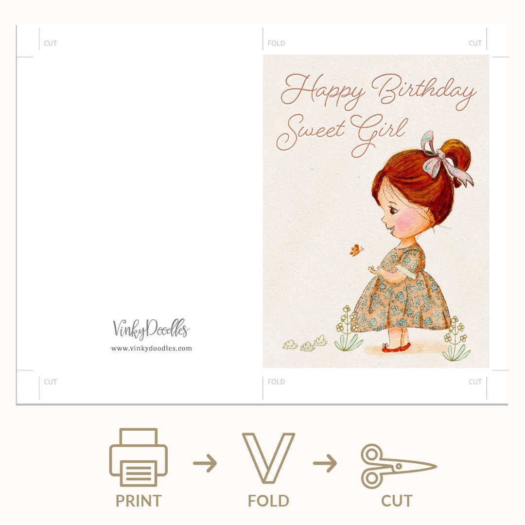 Sweet Girl Birthday Greeting