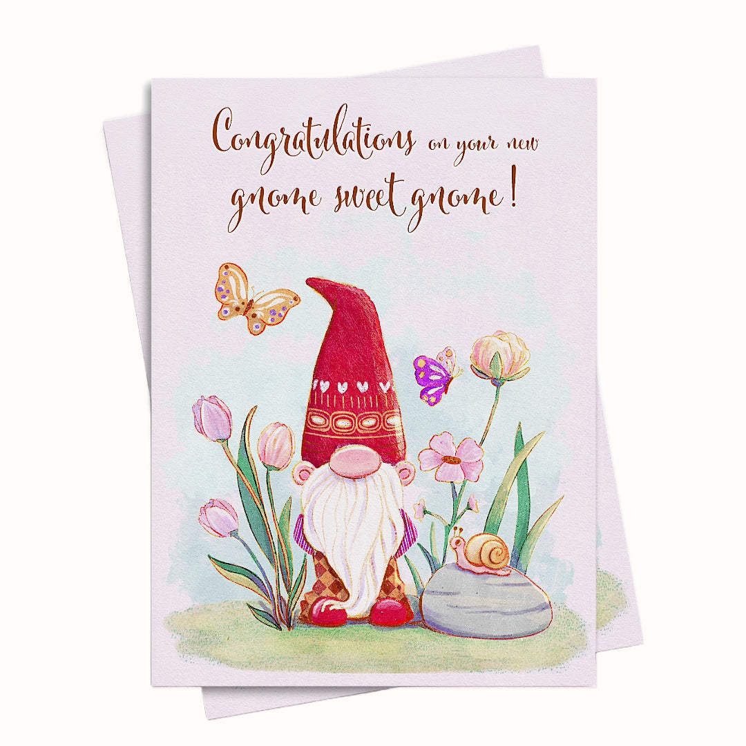 New Gnome Congratulations Greeting eCard Printable
