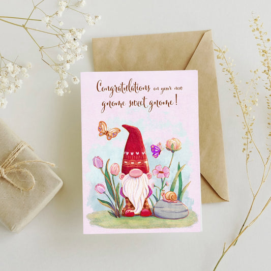 New Gnome Congratulations Greeting eCard Printable