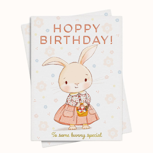 Hoppy Birthday Vintage Bunny Greeting Card