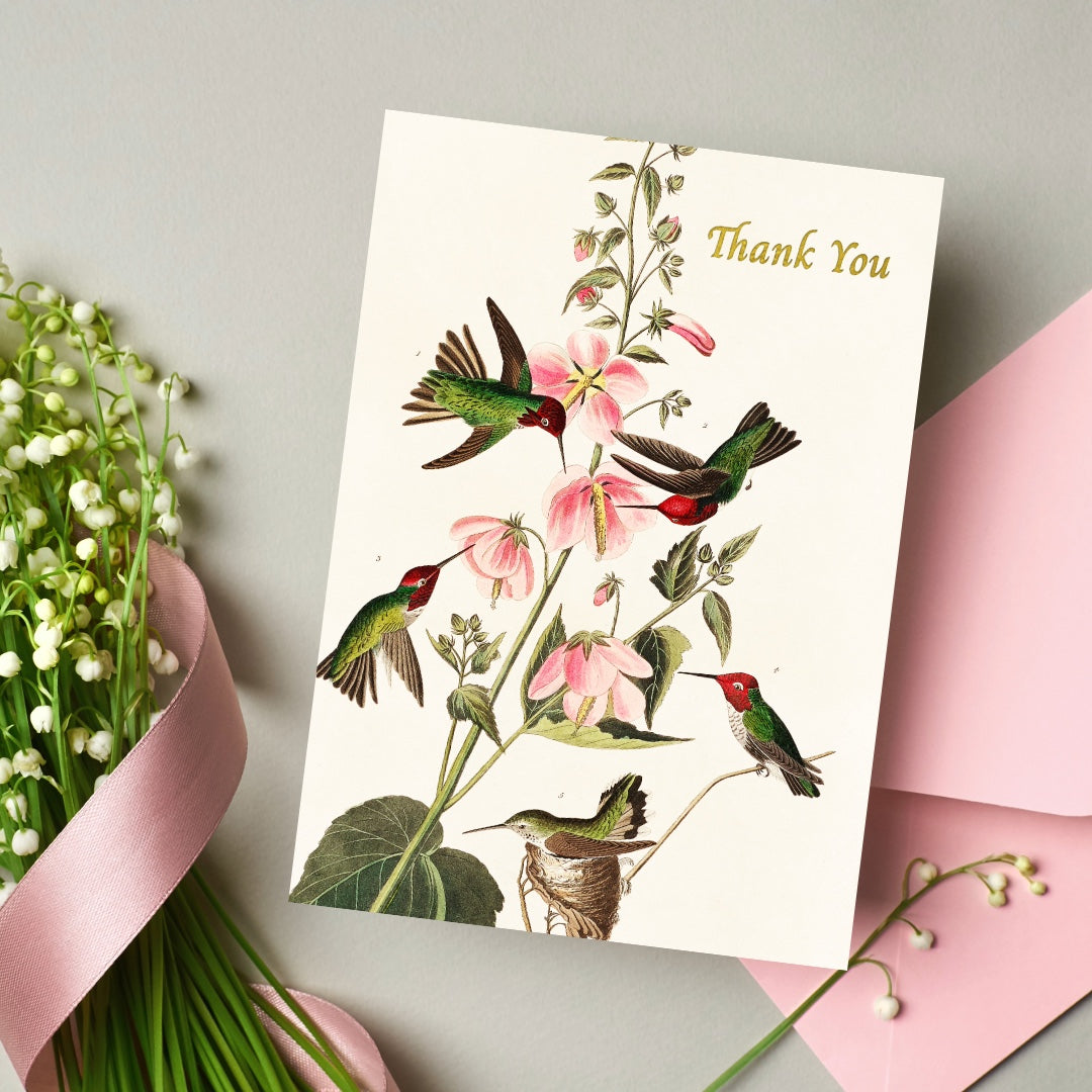 Vintage Hummingbirds  Thank You Printable