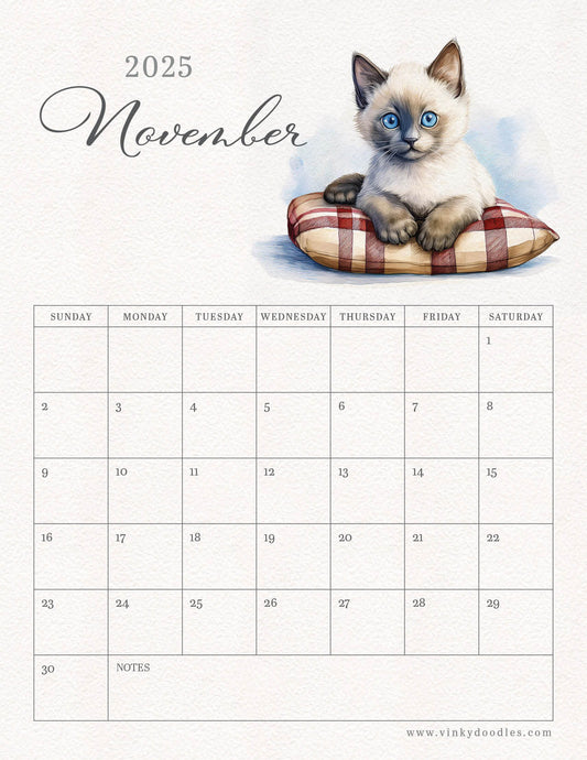 Free Monthly Calendaer Printable and Digital download