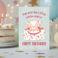 Load image into Gallery viewer, Kitten Surprise Birthday Greeting Printable Card

