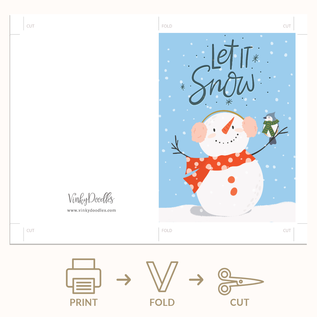 Let it snow Christmas Holiday Greeting Card