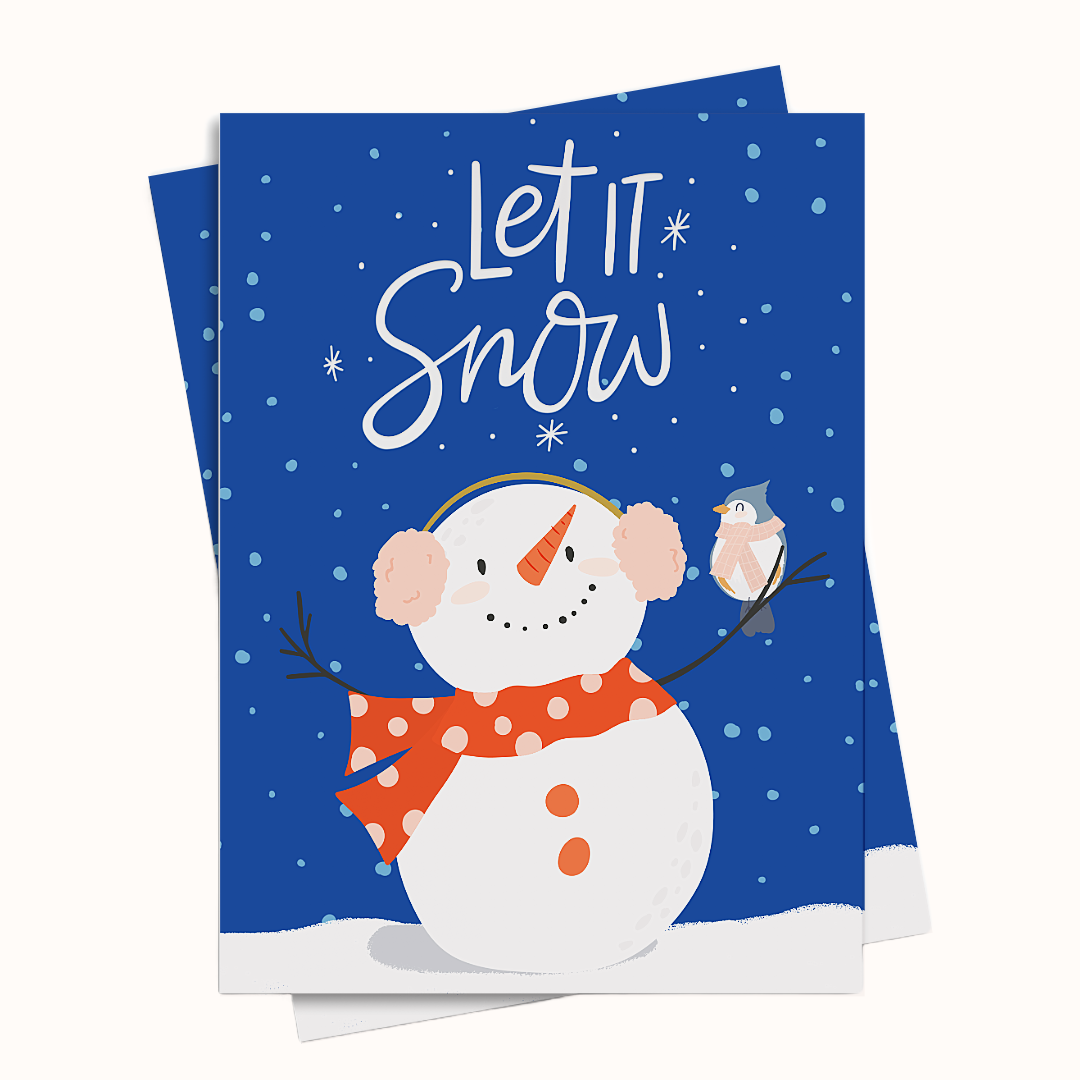 Let it snow Christmas Holiday Greeting Card