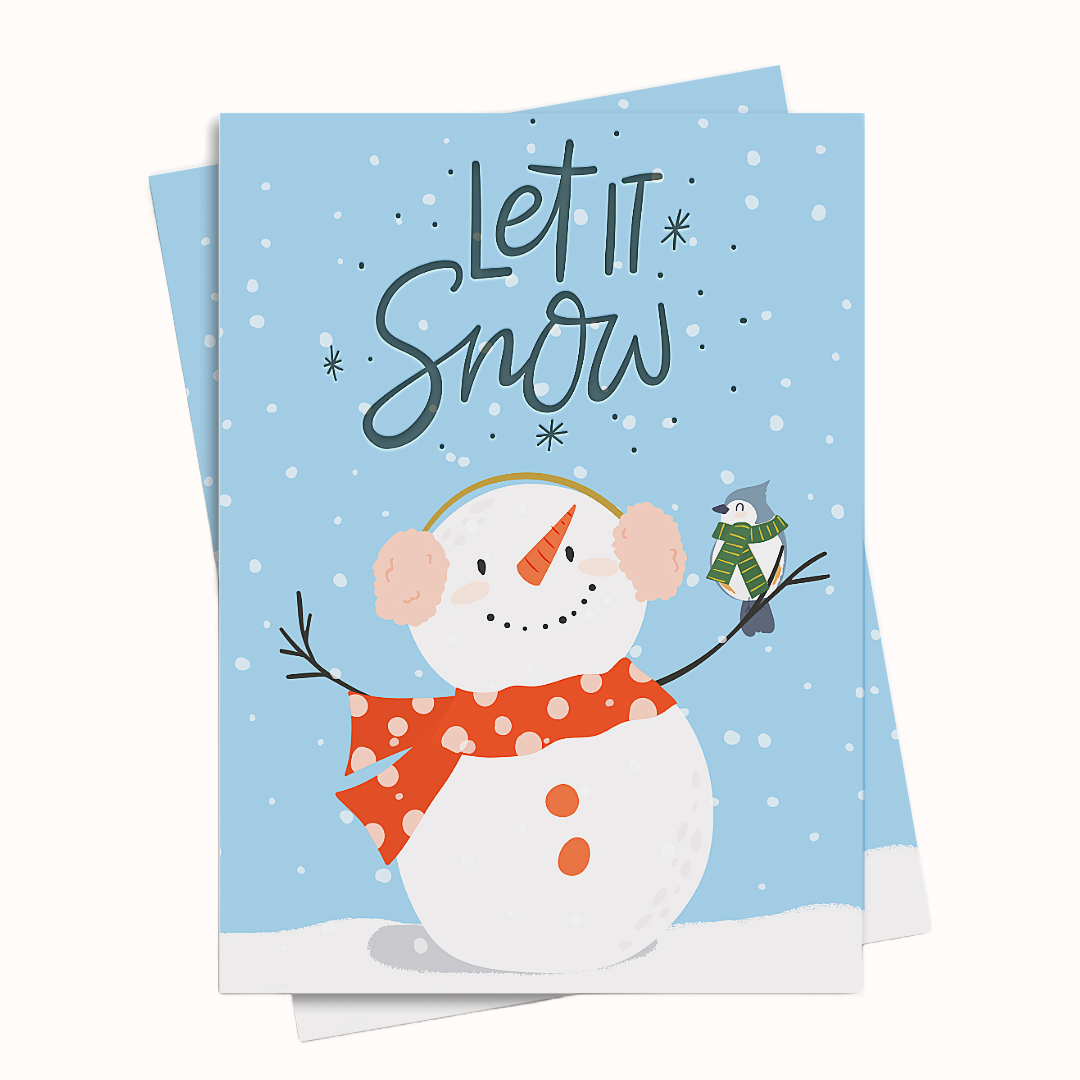 Let it snow Christmas Holiday Greeting Card