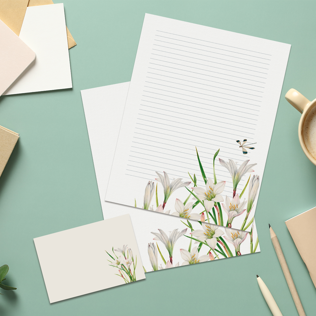 Vintage Lilies Printable Stationery Set