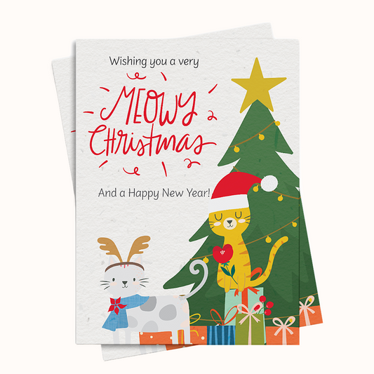 Meowy Christmas Cats Holiday Greeting Card