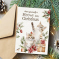 Load image into Gallery viewer, Meowy Christmas Watercolor Holiday Greeting
