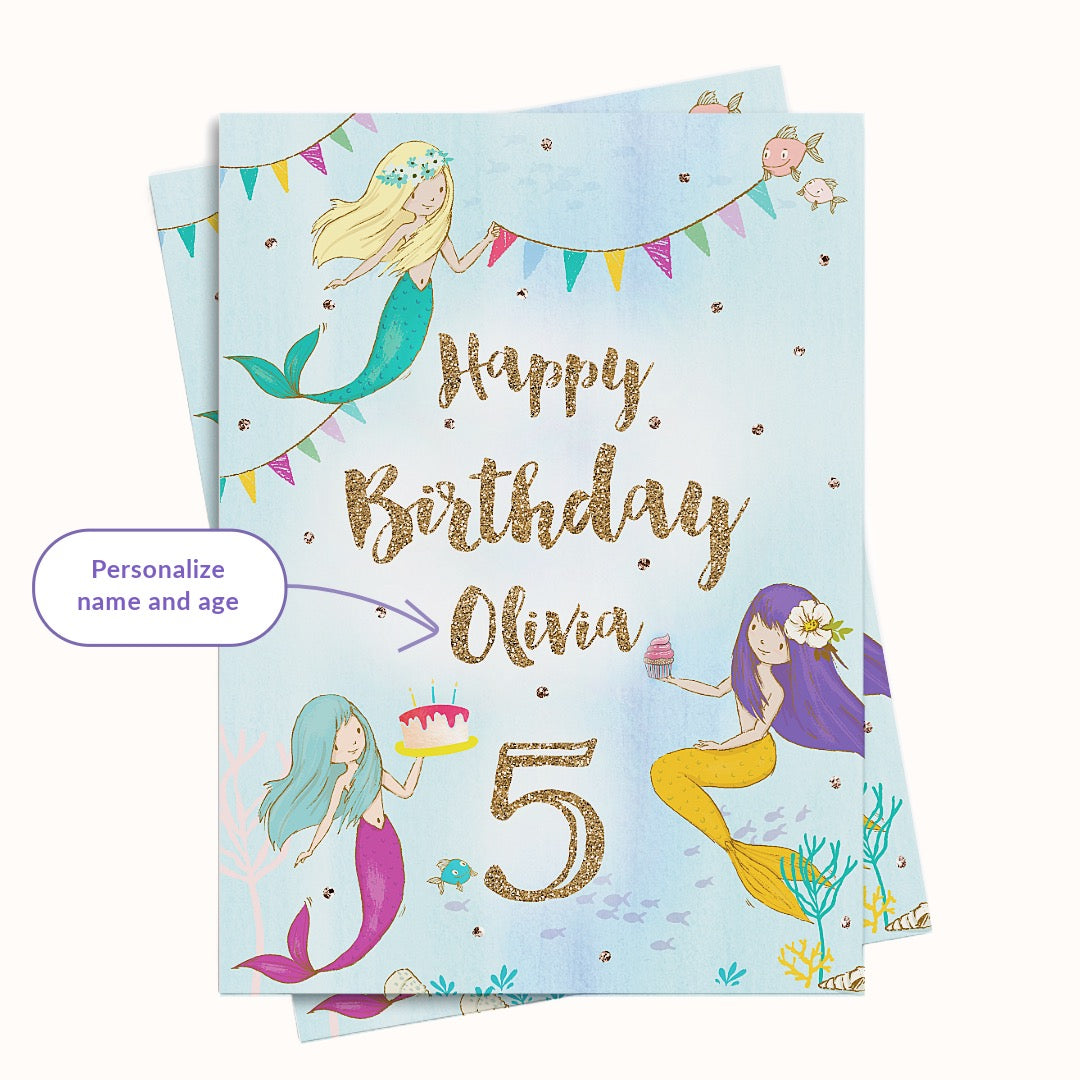 Mermaid Birthday Greeting for Girls