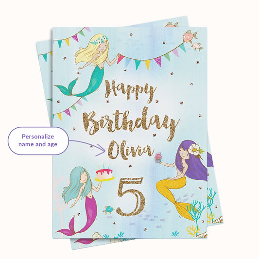 Mermaid Birthday Greeting for Girls