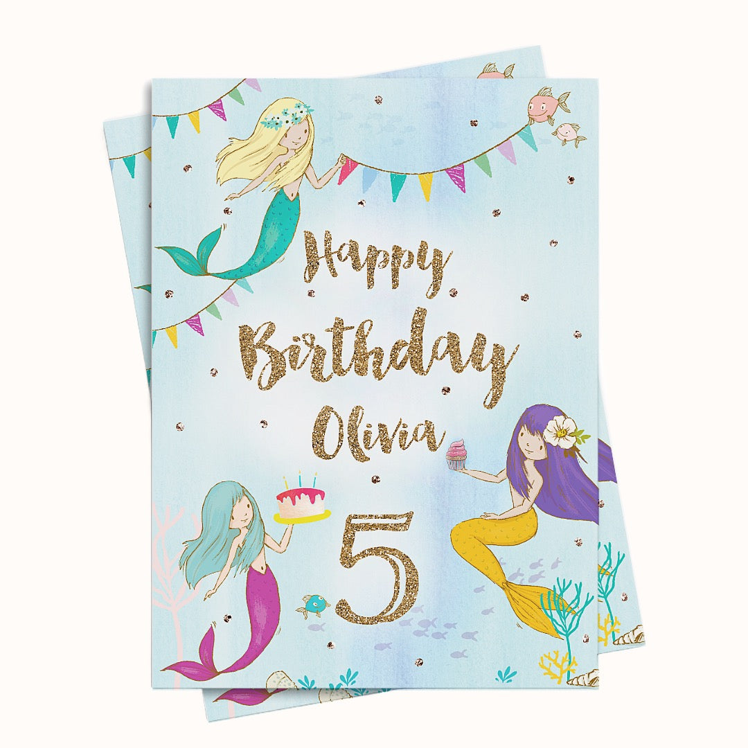 Mermaid Birthday Greeting for Girls