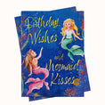 Load image into Gallery viewer, Mermaid Kisses Birthday Greeting Card Printable
