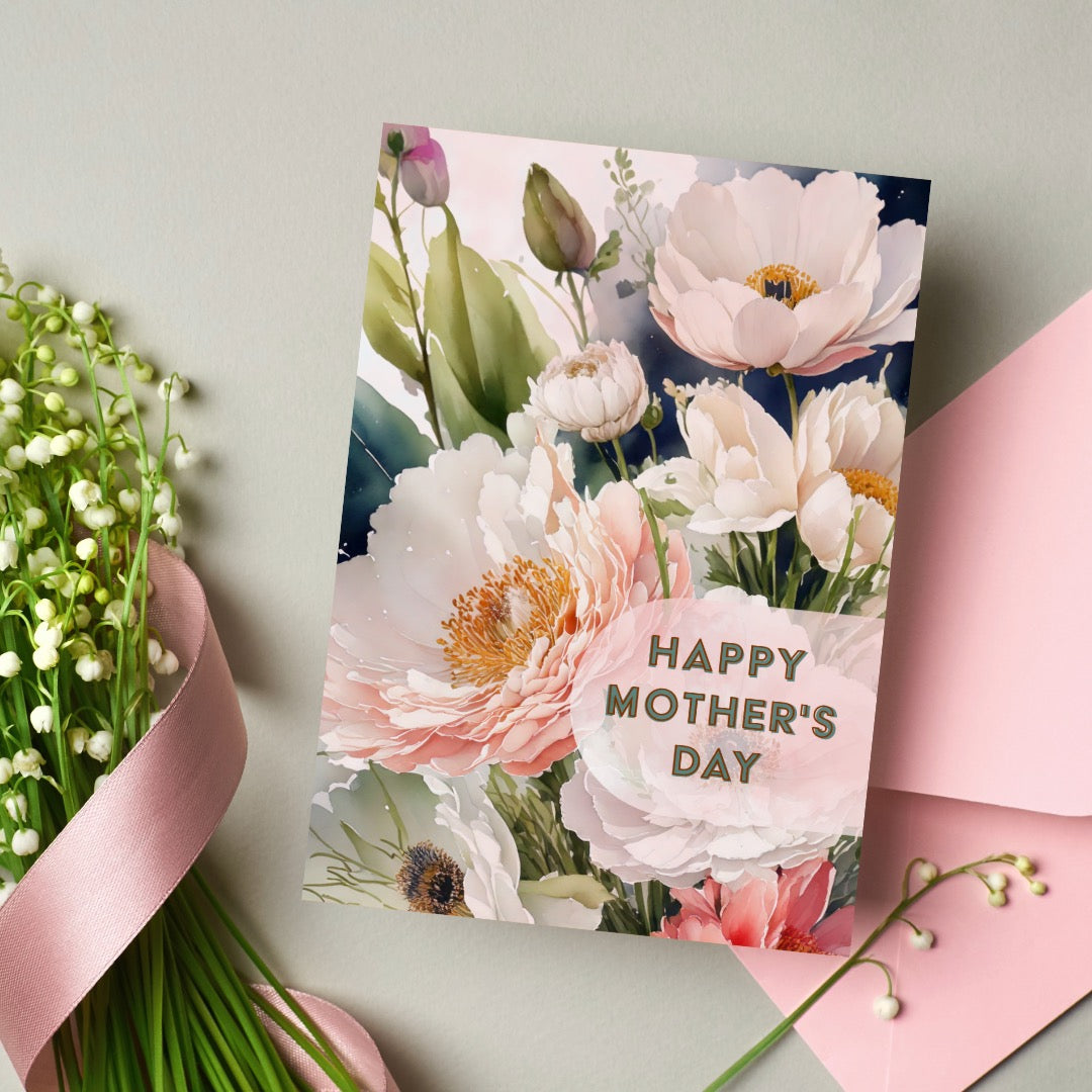 Painted Floral Mothers Day Card Printable