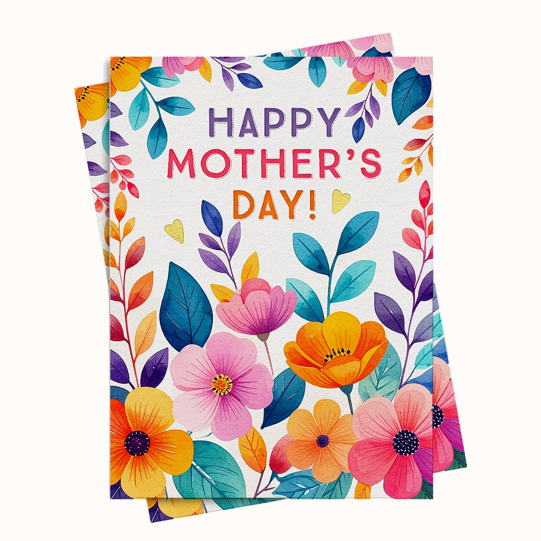 Vibrant flowers mother's day card printable and ecard