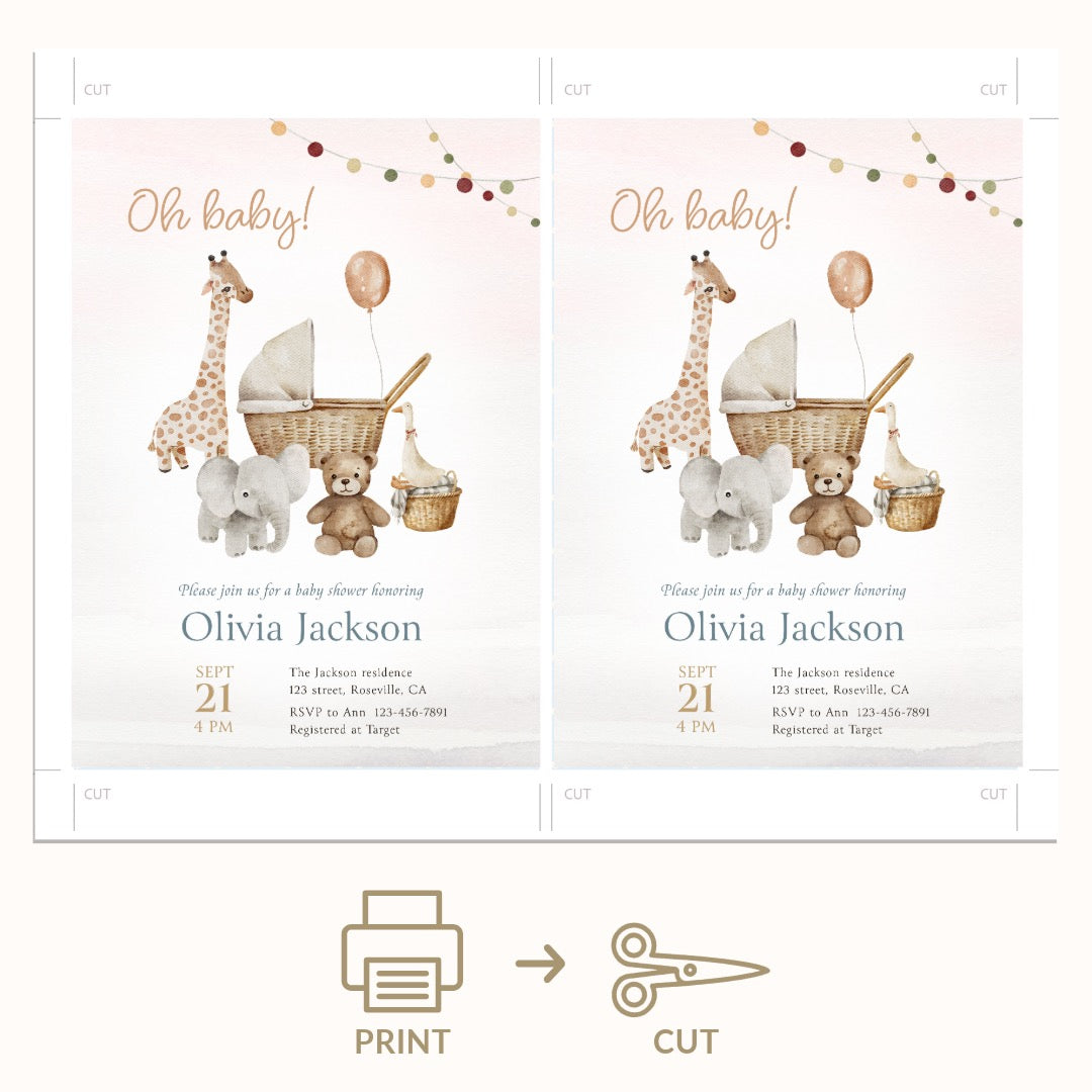 Oh Baby Gender Neutral Baby Shower invitation