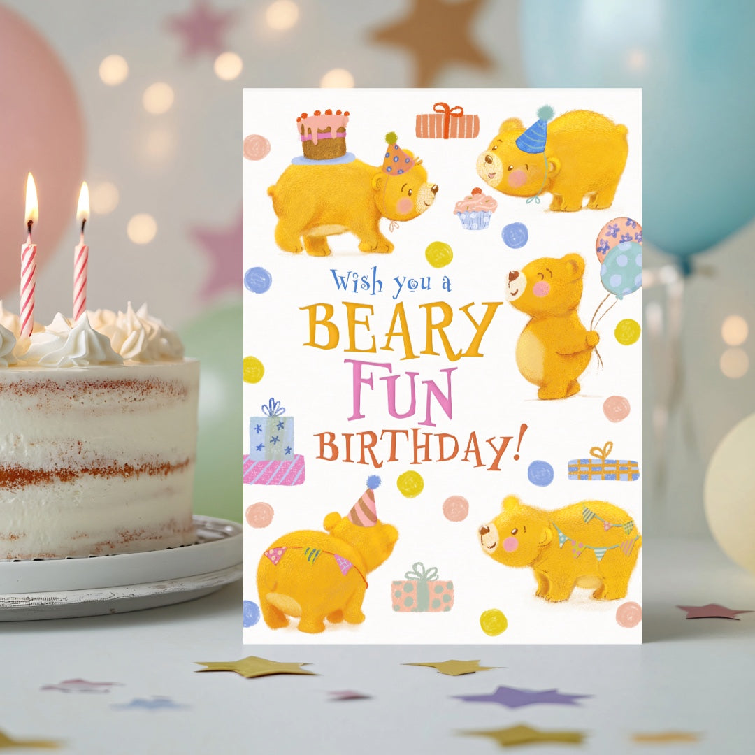 Beary Fun birthday Party bears Greeting Card