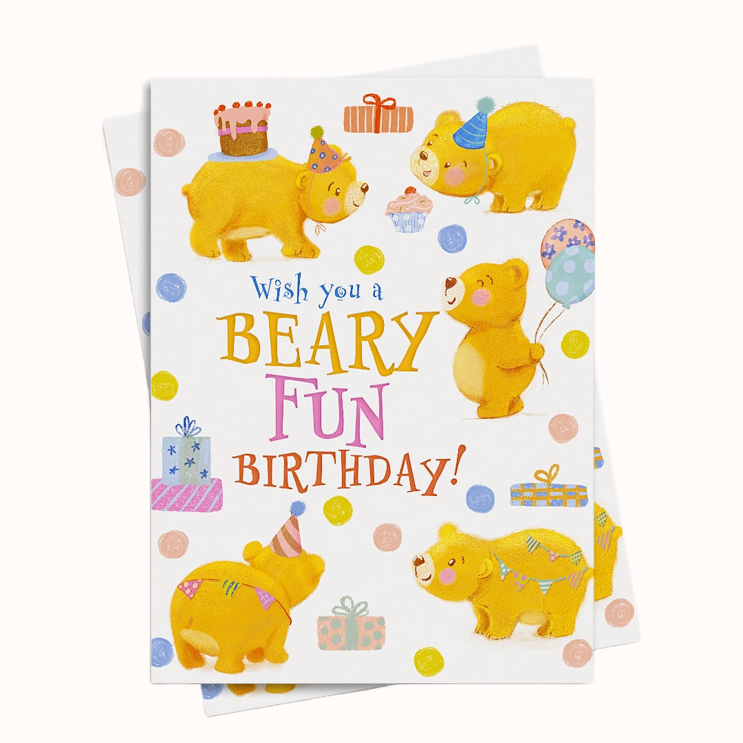 Beary Fun birthday Party bears Greeting Card
