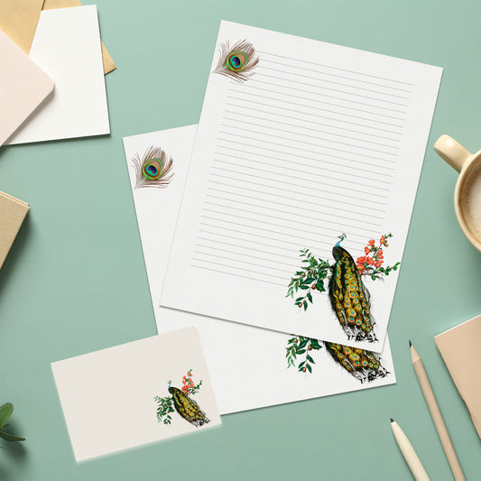 Vintage Peacock Stationery Printable Set