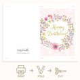 Load image into Gallery viewer, Happy Birthday Floral Wreath Greeting
