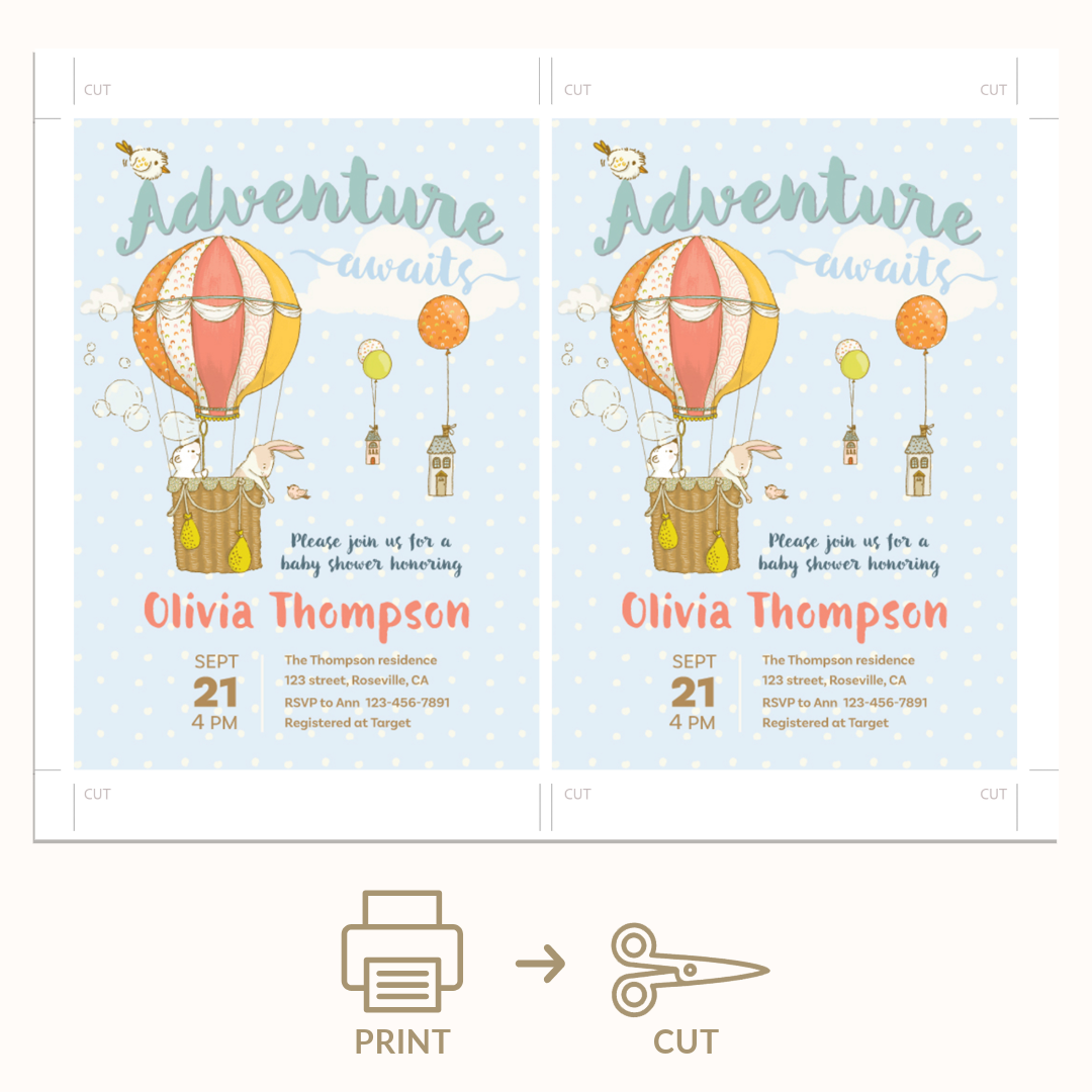 Adventure Awaits Baby Shower Invitation