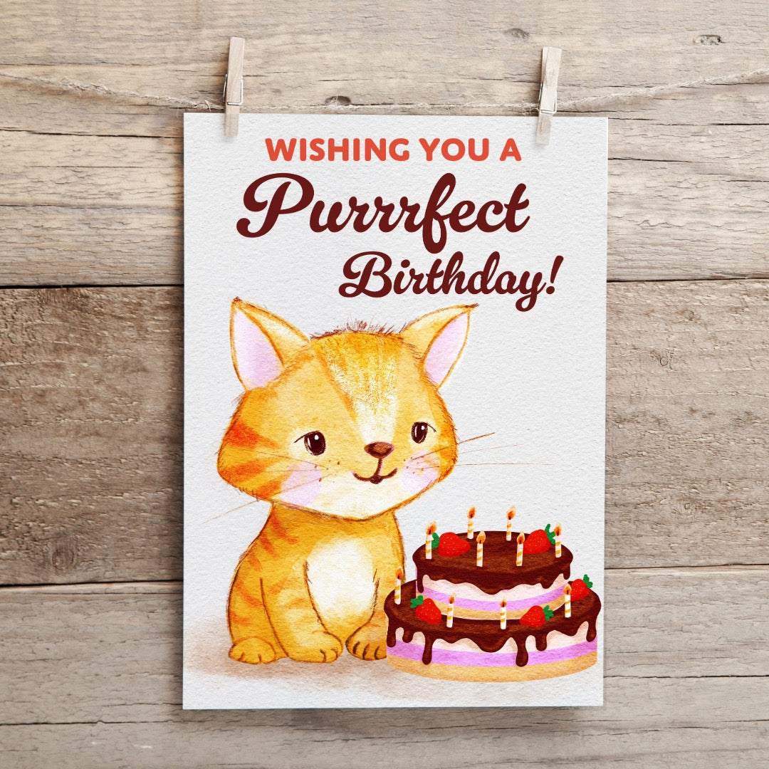 Purrrfect birthday Kitten greeting