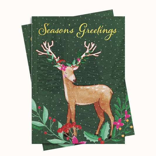 Reindeer Christmas Holiday Greeting Card