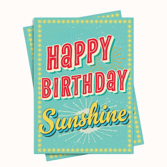 Retro Lettering Happy Birthday Sunshine Greeting Card