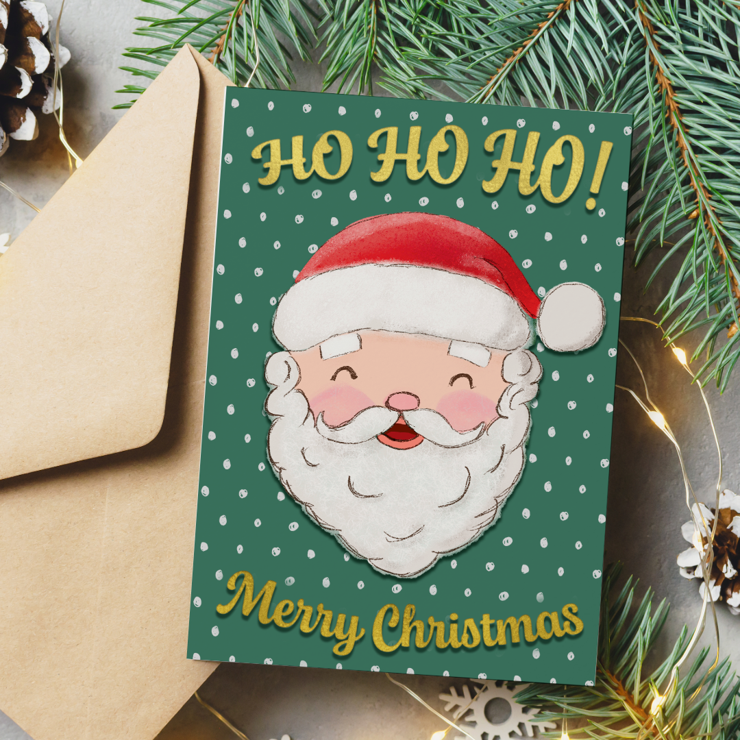 Santa Christmas Holiday Greeting Card