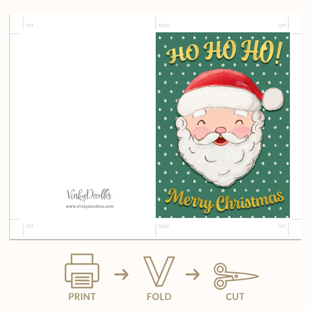 Santa Christmas Holiday Greeting Card