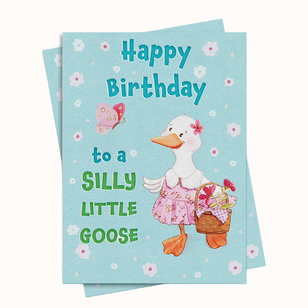Silly Litte Goose Birthday Greeting Card Printable