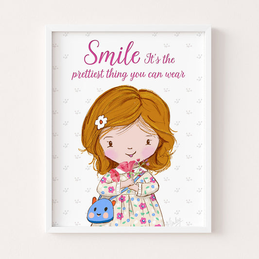 Smile little girl wall art