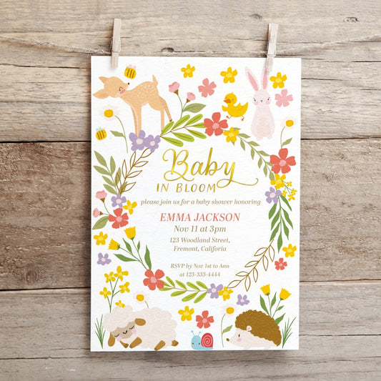 Spring Garden Baby Shower Invitation