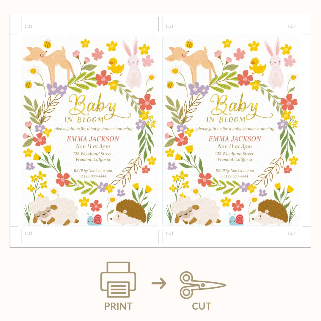 Spring Garden Baby Shower Invitation