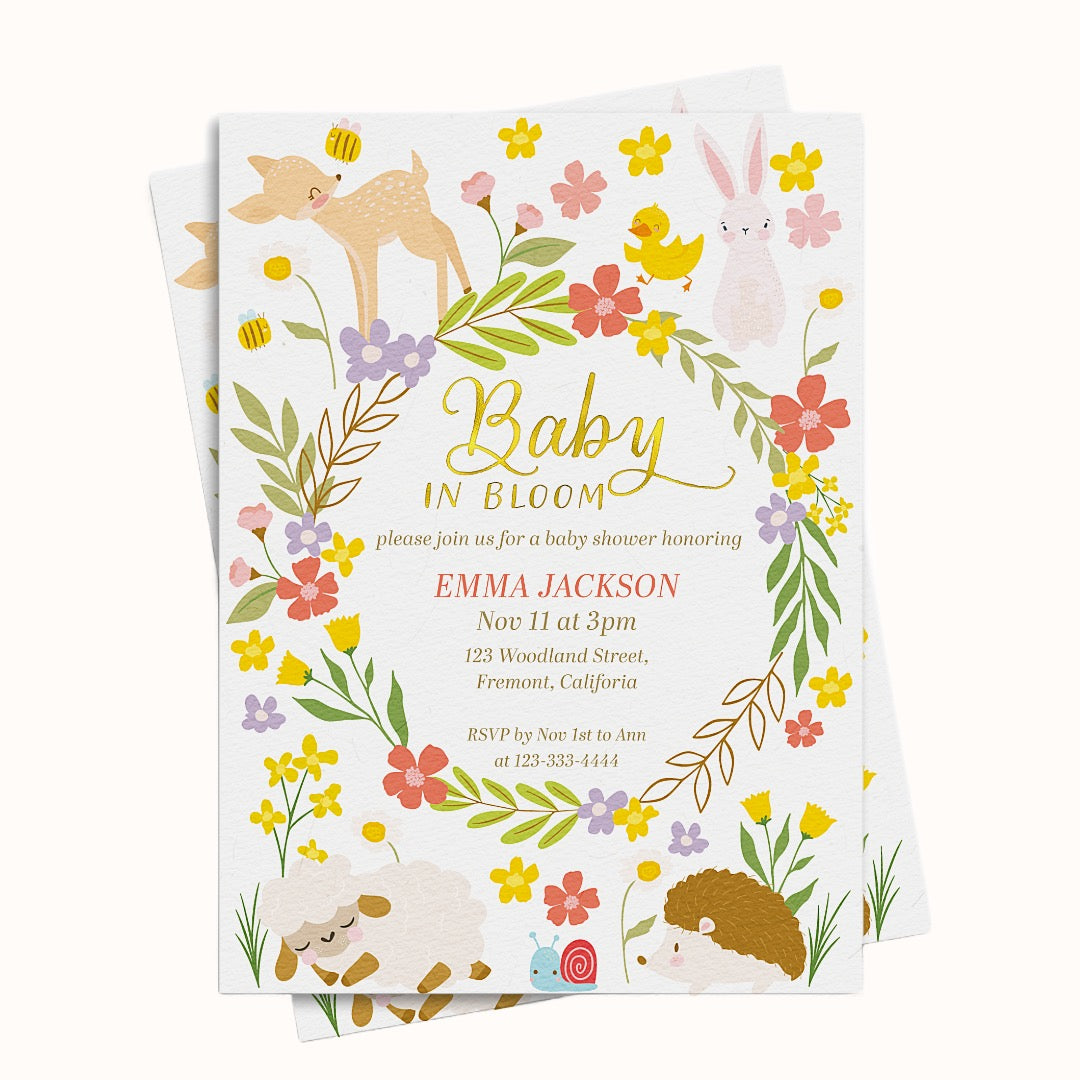 Spring Garden Baby Shower Invitation