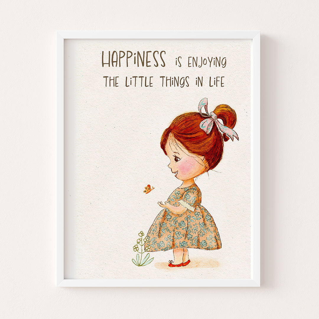 Happiness little girl wall art