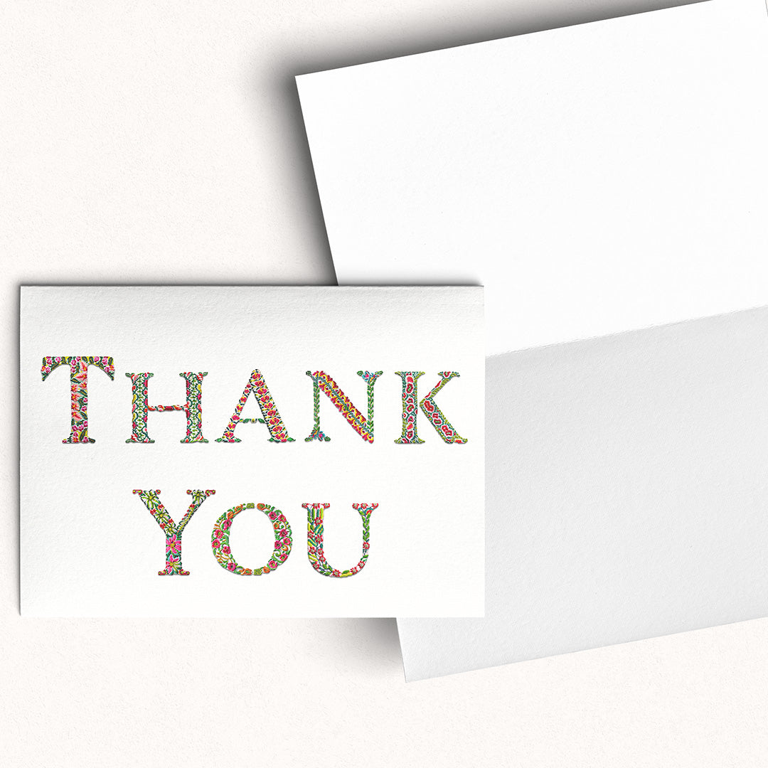 Thank you embroidered letters card