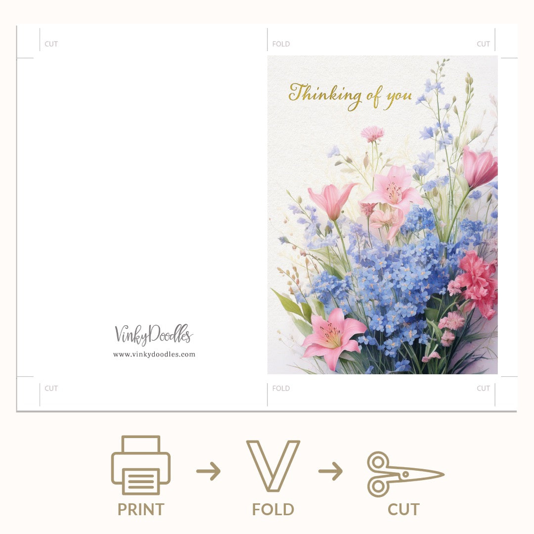 Thinking of You Floral Greeting Card