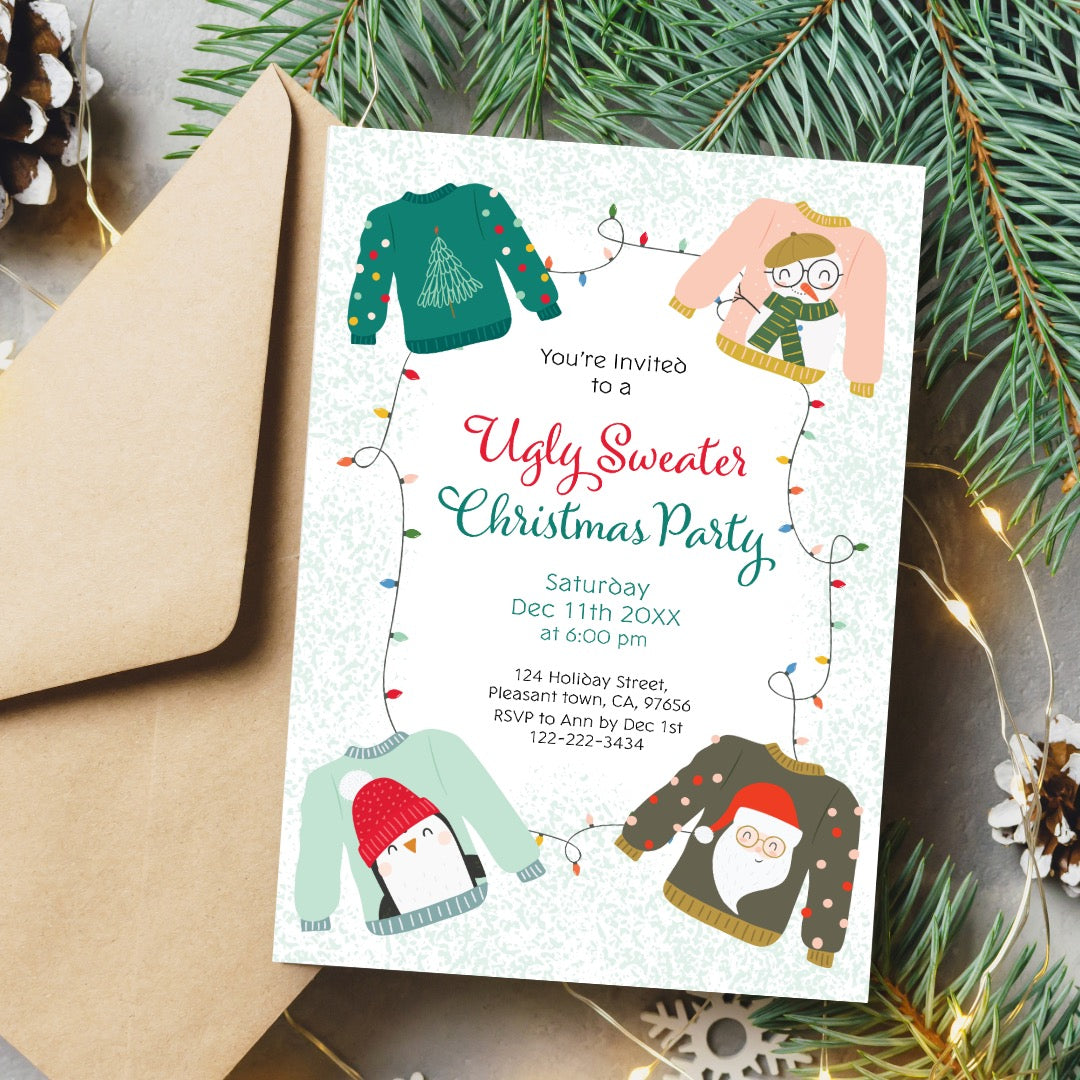 Ugly Sweater Holiday Party Invitation