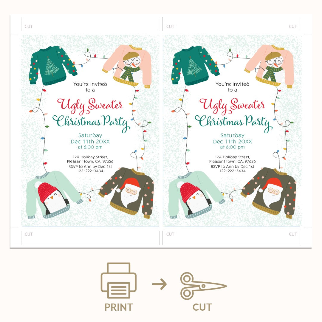 Ugly Sweater Holiday Party Invitation