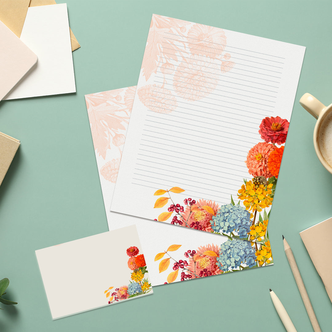Vibrant Vintage Floral Printable Stationery Set